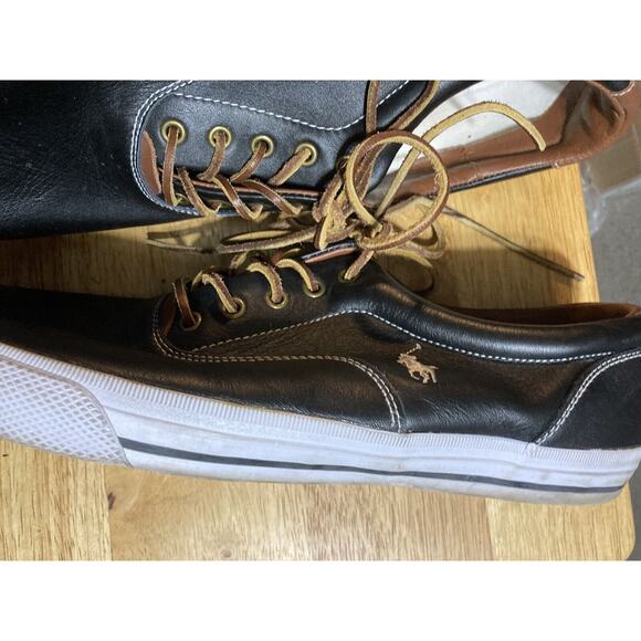 Polo Ralph Lauren Men's Black Vaughn Canvas/Leather Upper Deck Shoes size 16D - Picture 11 of 11
